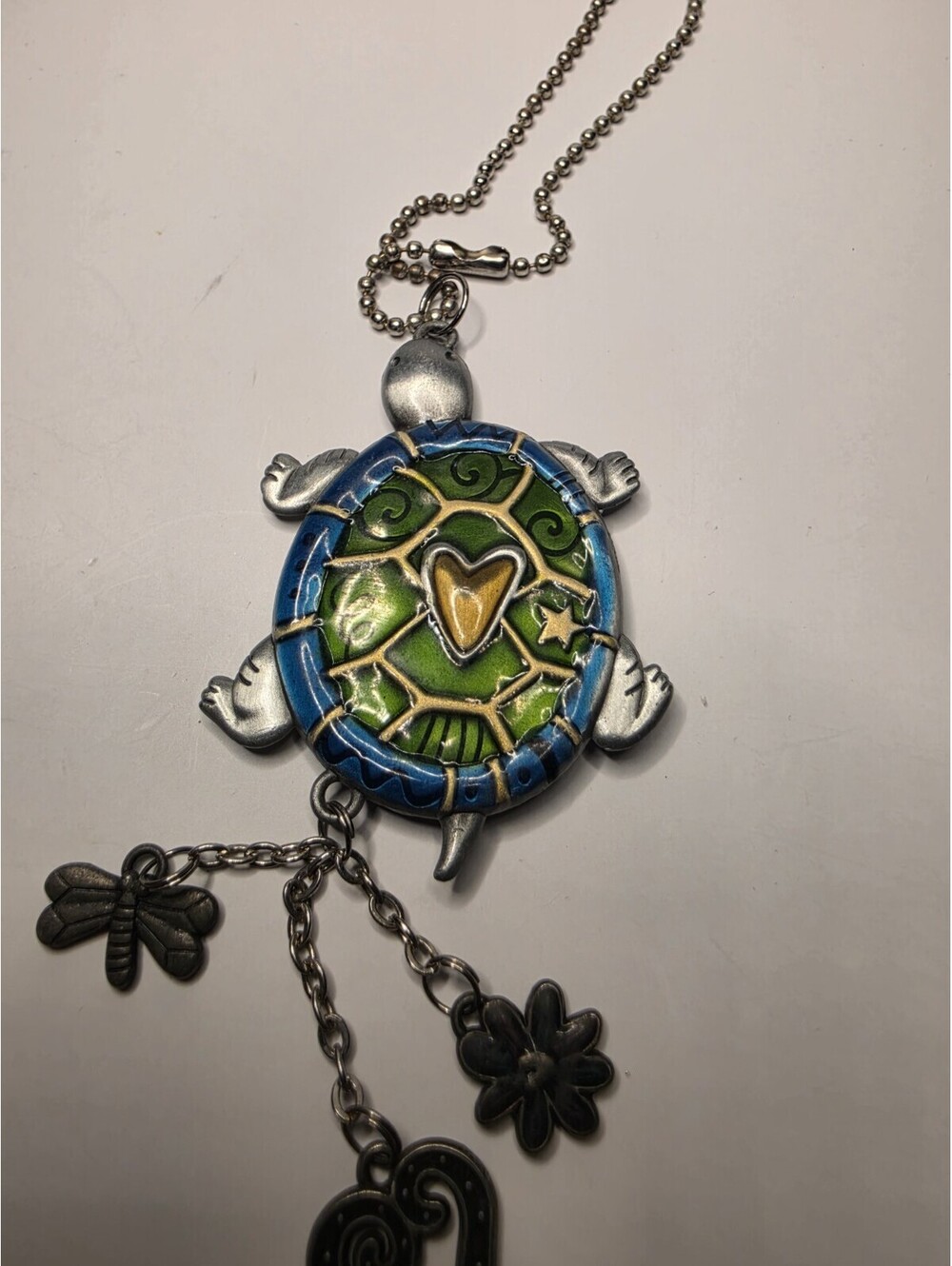GANZ Color Car Charm TURTLE Double Sided with 3 Dangle Charms